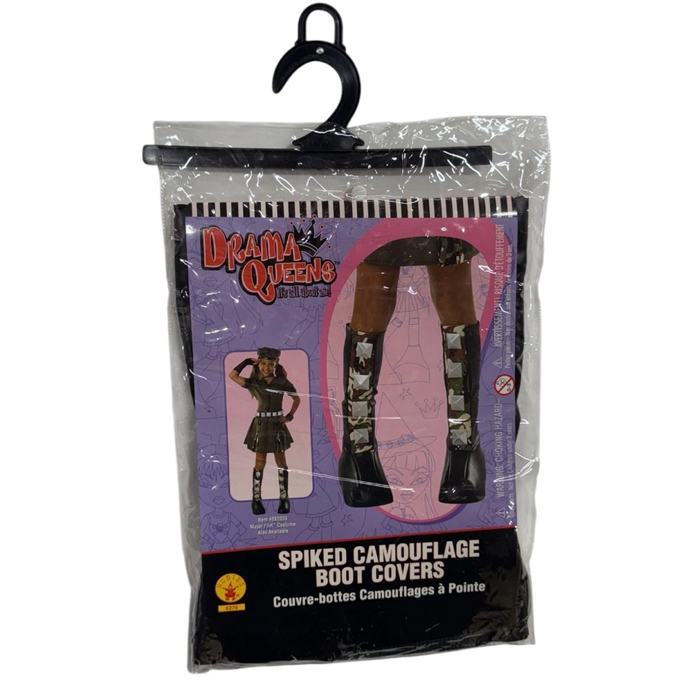 Rubie’s kids sized spiked camouflage boot covers brand new in package never worn